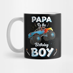 Papa Of The Birthday Boy Monster Truck Bday Men Dad Daddy Mug